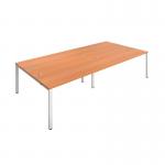 Jemini 4 Person Bench Desk 2800x1600x730mm BeechWhite KF809081 KF809081