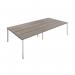 Jemini 4 Person Bench Desk 2800x1600x730mm Grey OakWhite KF809098 KF809098