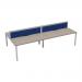 Jemini 4 Person Bench Desk 2800x1600x730mm Grey Oak/White KF809098 KF809098