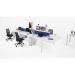 Jemini 4 Person Bench Desk 2800x1600x730mm Grey Oak/White KF809098 KF809098