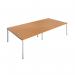 Jemini 4 Person Bench Desk 2800x1600x730mm Nova Oak/White KF809104 KF809104