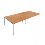 Jemini 4 Person Bench Desk 2800x1600x730mm Nova OakWhite KF809104 KF809104