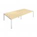 Jemini 4 Person Bench Desk 2800x1600x730mm Maple/White KF809128 KF809128