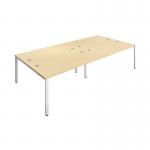 Jemini 4 Person Bench Desk 2800x1600x730mm MapleWhite KF809128 KF809128