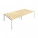 Jemini 4 Person Bench Desk 2800x1600x730mm MapleWhite KF809128 KF809128