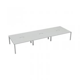 Jemini 6 Person Bench Desk 4200x1600x730mm White/White KF809173 KF809173