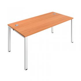 Jemini 1 Person Bench Desk 1600x800x730mm Beech/White KF809203 KF809203