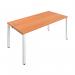 Jemini 1 Person Bench Desk 1600x800x730mm Beech/White KF809203 KF809203