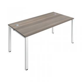 Jemini 1 Person Bench Desk 1600x800x730mm Grey Oak/White KF809210 KF809210