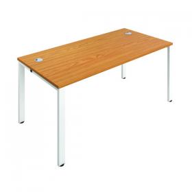 Jemini 1 Person Bench Desk 1600x800x730mm Nova Oak/White KF809227 KF809227