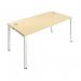 Jemini 1 Person Bench Desk 1600x800x730mm Maple/White KF809241 KF809241