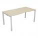 Jemini 1 Person Bench Desk 1600x800x730mm Maple/White KF809241 KF809241