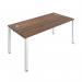 Jemini 1 Person Bench Desk 1600x800x730mm Dark Walnut/White KF809258 KF809258