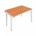 Jemini 1 Person Extension Bench Desk 1600x800x730mm Beech/White KF809265 KF809265