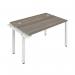 Jemini 1 Person Extension Bench Desk 1600x800x730mm Grey Oak/White KF809272 KF809272