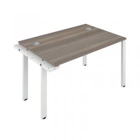 VOW Jemini 1 Person Extension Bench Desk 1600x800x730mm Grey OakWhite KF809272 KF809272