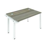 Jemini 1 Person Extension Bench Desk 1600x800x730mm Grey Oak/White KF809272 KF809272