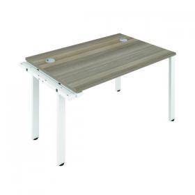 Jemini 1 Person Extension Bench Desk 1600x800x730mm Grey Oak/White KF809272 KF809272