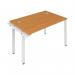 Jemini 1 Person Extension Bench Desk 1600x800x730mm Nova Oak/White KF809289 KF809289