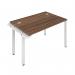 Jemini 1 Person Extension Bench Desk 1600x800x730mm Dark WalnutWhite KF809319 KF809319