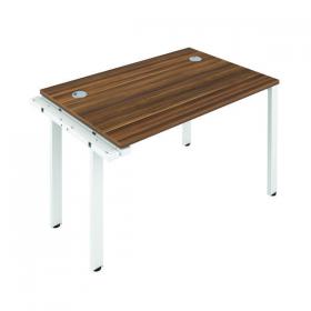 Jemini 1 Person Extension Bench Desk 1600x800x730mm Dark Walnut/White KF809319 KF809319