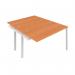 Jemini 2 Person Extension Bench Desk 1600x1600x730mm Beech/White KF809326 KF809326