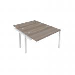 Jemini 2 Person Extension Bench Desk 1600x1600x730mm Grey Oak KF809333 KF809333