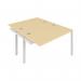 Jemini 2 Person Extension Bench Desk 1600x1600x730mm Maple/White KF809364 KF809364