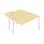 Jemini 2 Person Extension Bench Desk 1600x1600x730mm Maple/White KF809364 KF809364