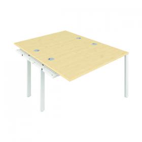Jemini 2 Person Extension Bench Desk 1600x1600x730mm Maple/White KF809364 KF809364