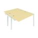 Jemini 2 Person Extension Bench Desk 1600x1600x730mm Maple/White KF809364