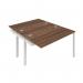 Jemini 2 Person Extension Bench Desk 1600x1600x730mm Dark Walnut/White KF809371 KF809371