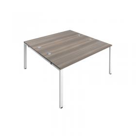 VOW Jemini 2 Person Bench Desk 3200x1600x730mm Grey OakWhite KF809395 KF809395