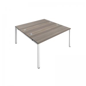 VOW Jemini 2 Person Bench Desk 3200x1600x730mm Grey OakWhite KF809395