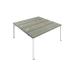 Jemini 2 Person Bench Desk 3200x1600x730mm Grey Oak/White KF809395