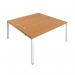 Jemini 2 Person Bench Desk 3200x1600x730mm Nova Oak/White KF809401 KF809401