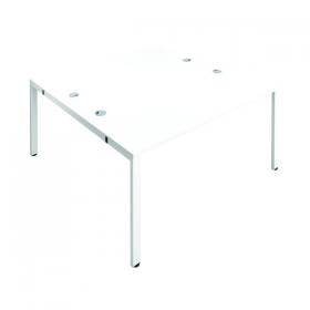 Jemini 2 Person Bench Desk 3200x1600x730mm White/White KF809418 KF809418
