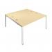 Jemini 2 Person Bench Desk 3200x1600x730mm Maple/White KF809425 KF809425