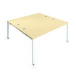 Jemini 2 Person Bench Desk 3200x1600x730mm Maple/White KF809425 KF809425