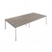 Jemini 4 Person Bench Desk 3200x1600x730mm Grey OakWhite KF809456 KF809456