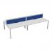 Jemini 4 Person Bench Desk 3200x1600x730mm White/White KF809470 KF809470