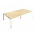 Jemini 4 Person Bench Desk 3200x1600x730mm Maple/White KF809487 KF809487