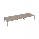 Jemini 6 Person Bench Desk 4800x1600x730mm Grey Oak/White KF809517 KF809517