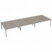 Jemini 6 Person Bench Desk 4800x1600x730mm Grey Oak/White KF809517 KF809517