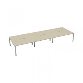 Jemini 6 Person Bench Desk 4800x1600x730mm Maple/White KF809548 KF809548