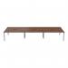 Jemini 6 Person Bench Desk 4800x1600x730mm Dark Walnut/White KF809555 KF809555