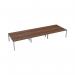 Jemini 6 Person Bench Desk 4800x1600x730mm Dark WalnutWhite KF809555 KF809555