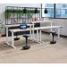 Jemini Sit/Stand Desk with Cable Ports 1200x800x630-1290mm Beech/Silver KF809685 KF809685