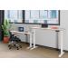 Jemini Sit/Stand Desk with Cable Ports 1200x800x630-1290mm Beech/Silver KF809685 KF809685