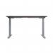 Jemini SitStand Desk with Cable Ports 1200x800x630-1290mm Dark WalnutSilver KF809692 KF809692